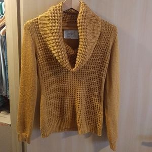 Anthropologie Angel of the North Mustard sweater
